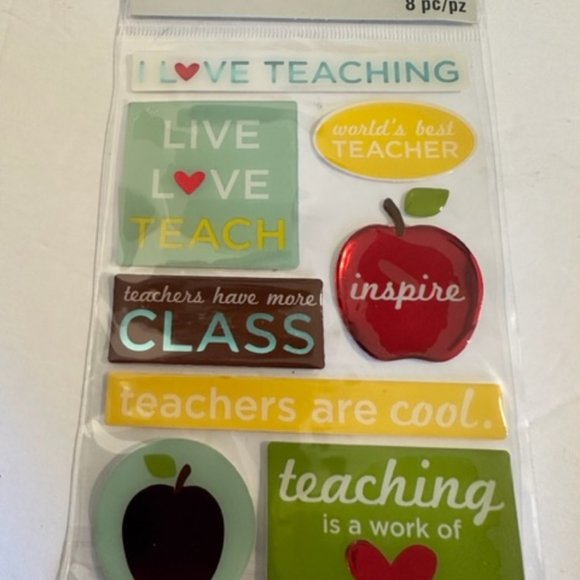 6 School Craft item stickers for teachers and students.  New fun packages - Picture 2 of 6